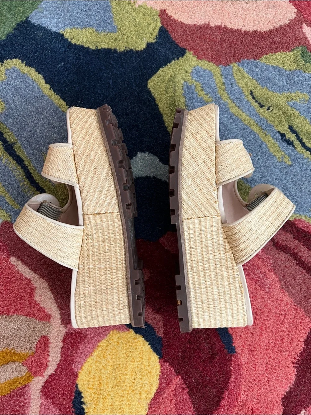 SCHUTZ Bela Platform Sandal in Natural & Egg Shell